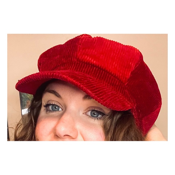 Vintage Accessories Vintage Scarlet Red Velvet Corduroy Taylor